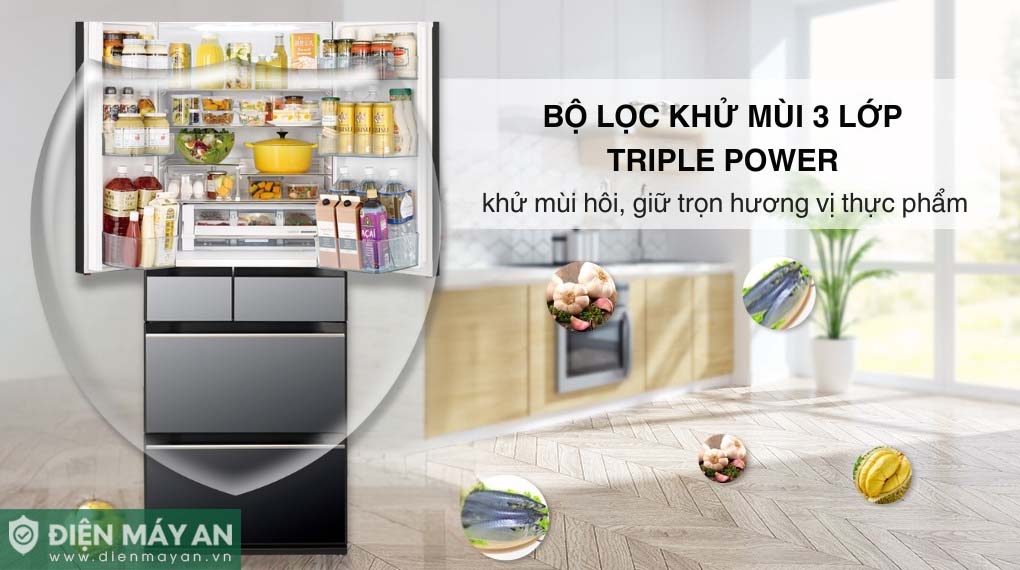 Tủ lạnh Hitachi Inverter 617 lít Multi Door R-HW620RV XK